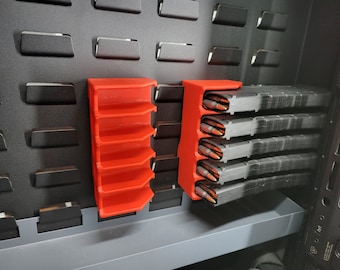 AR Universal 5-Slot Low Profile Magazine Storage | Louvered Wall / SecureIt / Akro-Mils