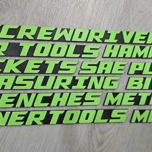 12 Starter Pack Tool Box Organization Magnetic Labels
