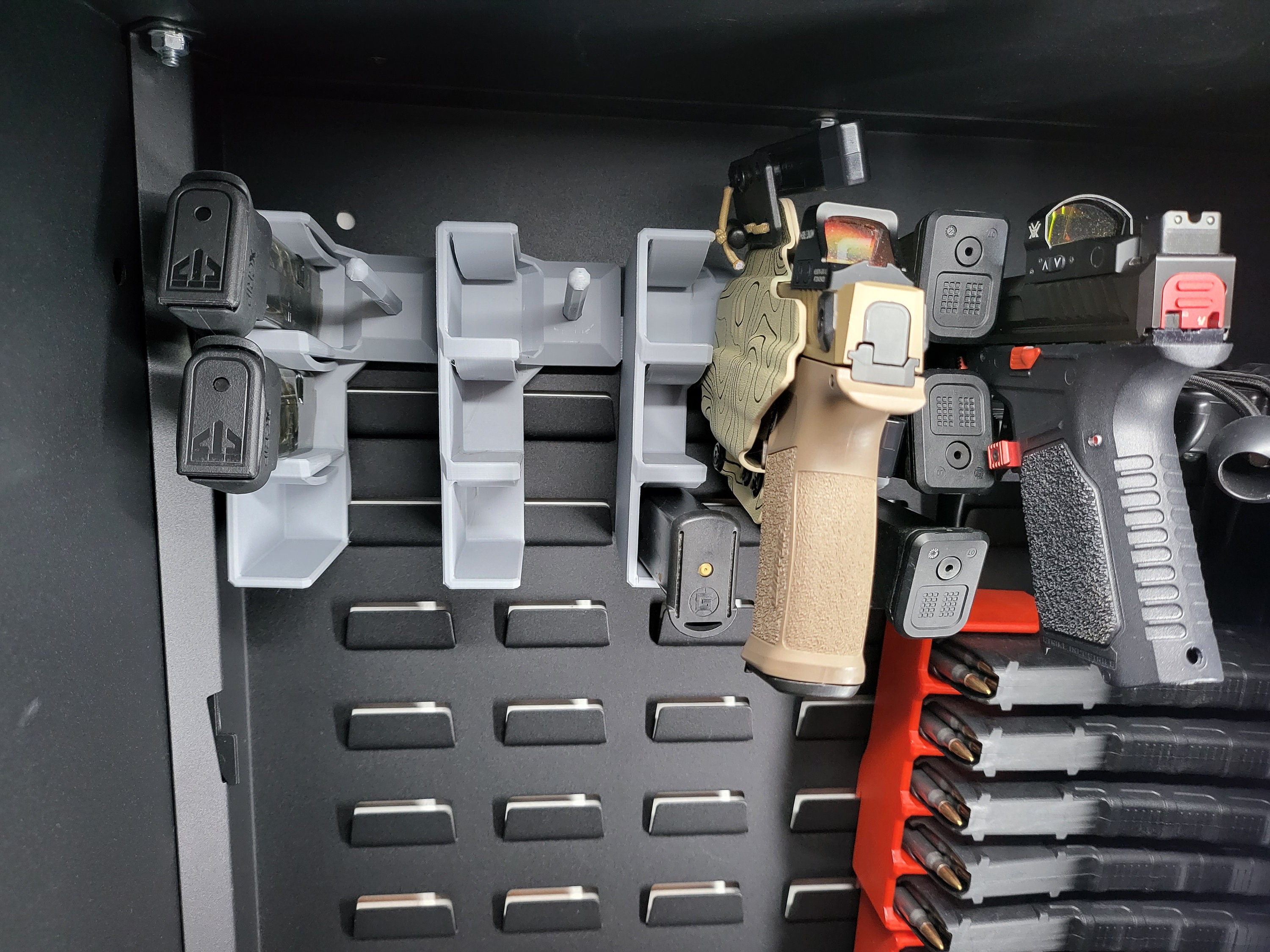 Universal Handgun and Magazine Holder | Louvered Wall / SecureIt / Akro-Mils