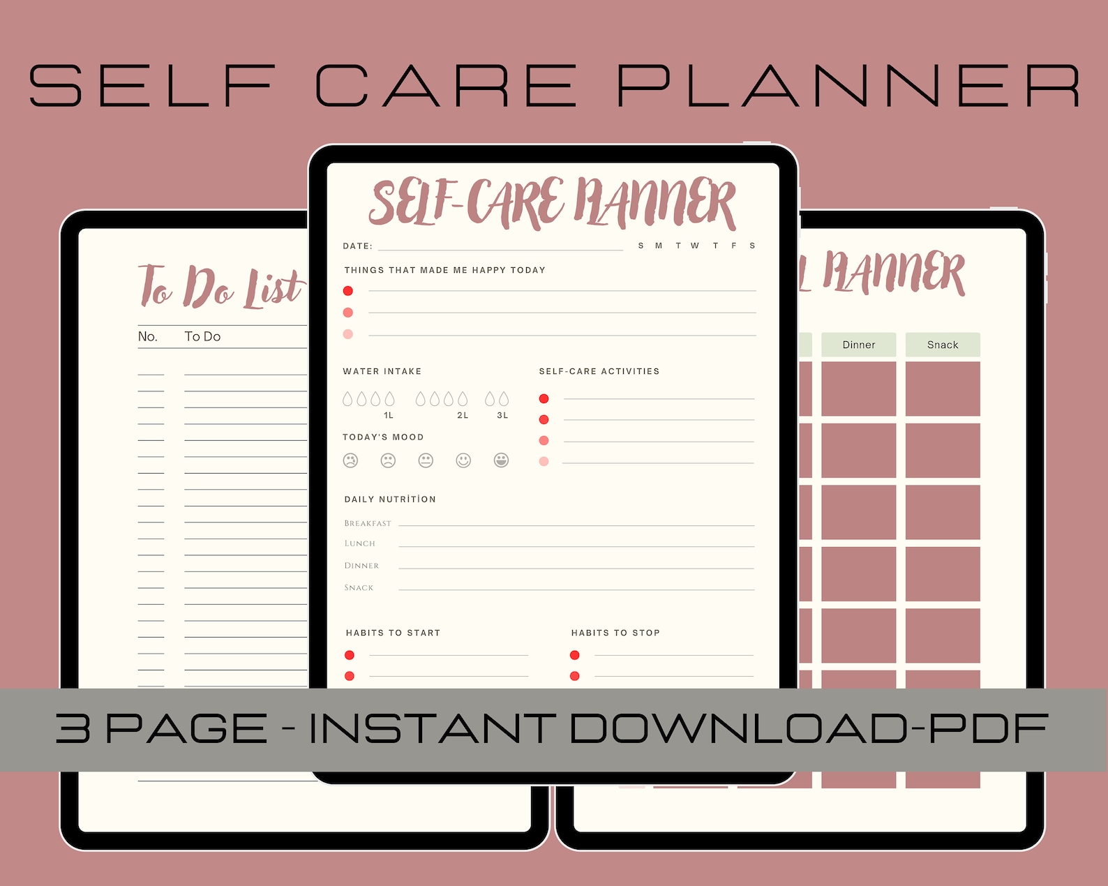 Self Care Checklist Self-care Planner Selfcare Journal - Etsy
