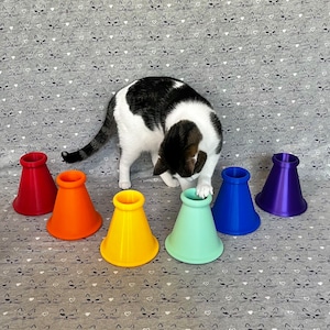 Interactive Cat Treat Hole Dispenser Toy – 3D Printed Enrichment Feeder | Fun Mental Stimulation for Cats - Smaller Version