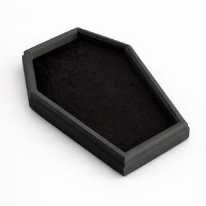 Coffin Dice Rolling Tray – Felt-Lined 3D Printed Tray for D&D and RPG Games Black