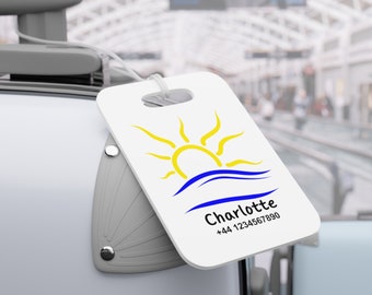 Personalisierte Gepäckanhänger mit FKK-Symbol, nackter Lebensstil