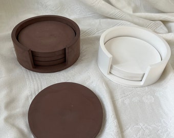 keraliv I Untersetzer I aus Keramikpulver I in weiß, schwarzgrau, braun und beige
