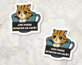 Pero Primero Un Cafecito, Un Cafecito, But First Cafecito, Cafecito Sticker, Coffee Sticker, Pegatinas Para Cuaderno, Spanish Sticker, Café