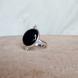 Black Onyx Ring Gemstone Ring 925 Sterling Silver Ring Black Stone Ring Handmade Ring Black Onyx Jewelry Anniversary Valentines Day Gift