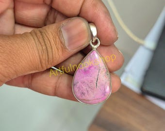 Pink Cobalt Calcite Pendant 925 Sterling Silver Pendant Handmade Statement Pendant Pink Stone Pendant For Women Christmas Gift Jewelry
