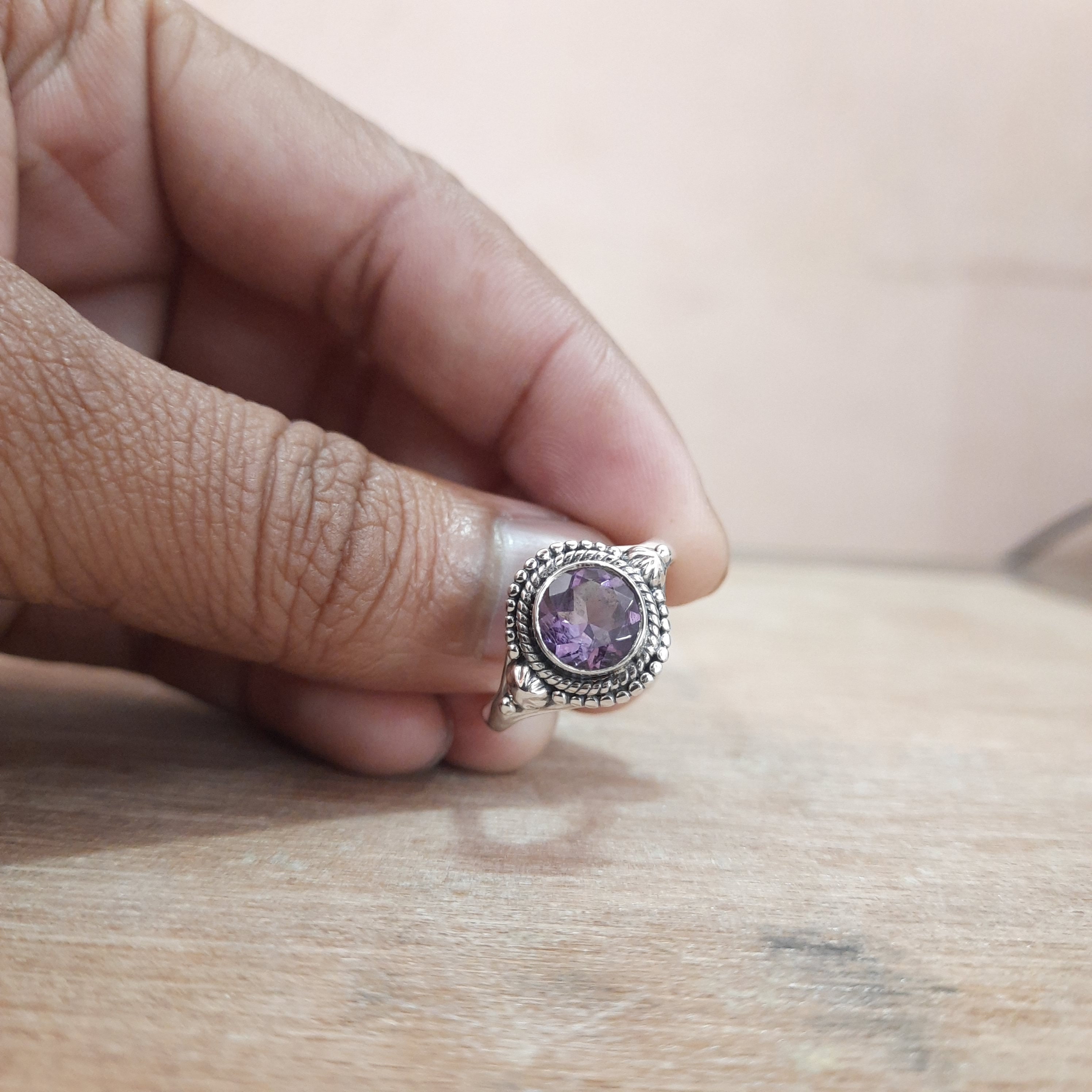 Amethyst Ring Purple Ring 925 Sterling Silver Ring Gemstone Ring