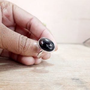 Natural Black Onyx Ring, Black Stone Ring, 925 Sterling Silver Ring, Gemstone Ring, Engagement Ring, Black Onyx Gift Jewelry for Women