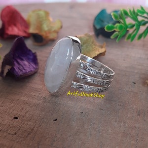 Rainbow Moonstone Ring, 925 Sterling Silver Ring, Statement Ring, Handmade Ring, Silver Design Ring, Moonstone Jewelry, Gift for Her