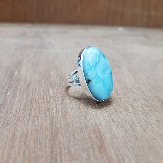 Bague Love En Larimar Et Argent – Argent Massif – Naturelle – Tous Points Disponibles