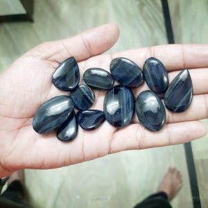 Natural Large Mix Shape 15-30mm Size Blue Tiger Eye Cabochon Gemstones for Jewelry Making Cabochon Stone Available in Wholesale Price