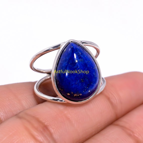 Bague lapis lazuli bague lapis bleu bague en argent sterling 925