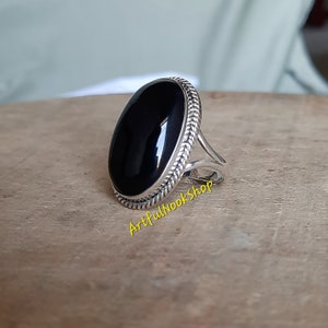 Natural Black Onyx Ring, Black Onyx Ring, Handmade Ring, 925 Sterling Silver Ring, Black Stone Ring, Onyx Jewelry, Birthday Gift Jewelry