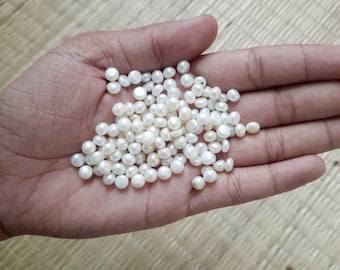Natural Freshwater Pearl Cabochon Stone Small Size 6mm Round Shape Freshwater Pearl Cabochons Gemstone for Jewelry Making All Size Available