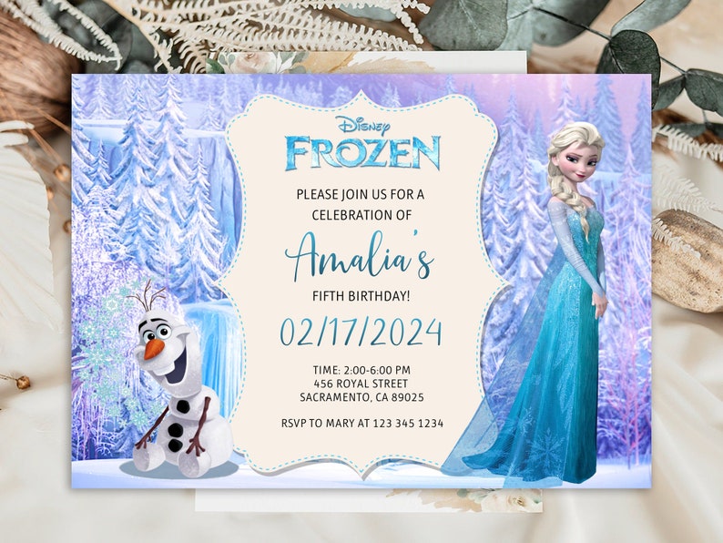Frozen Invitation Elsa Birthday Invitation Digital Kids Printable