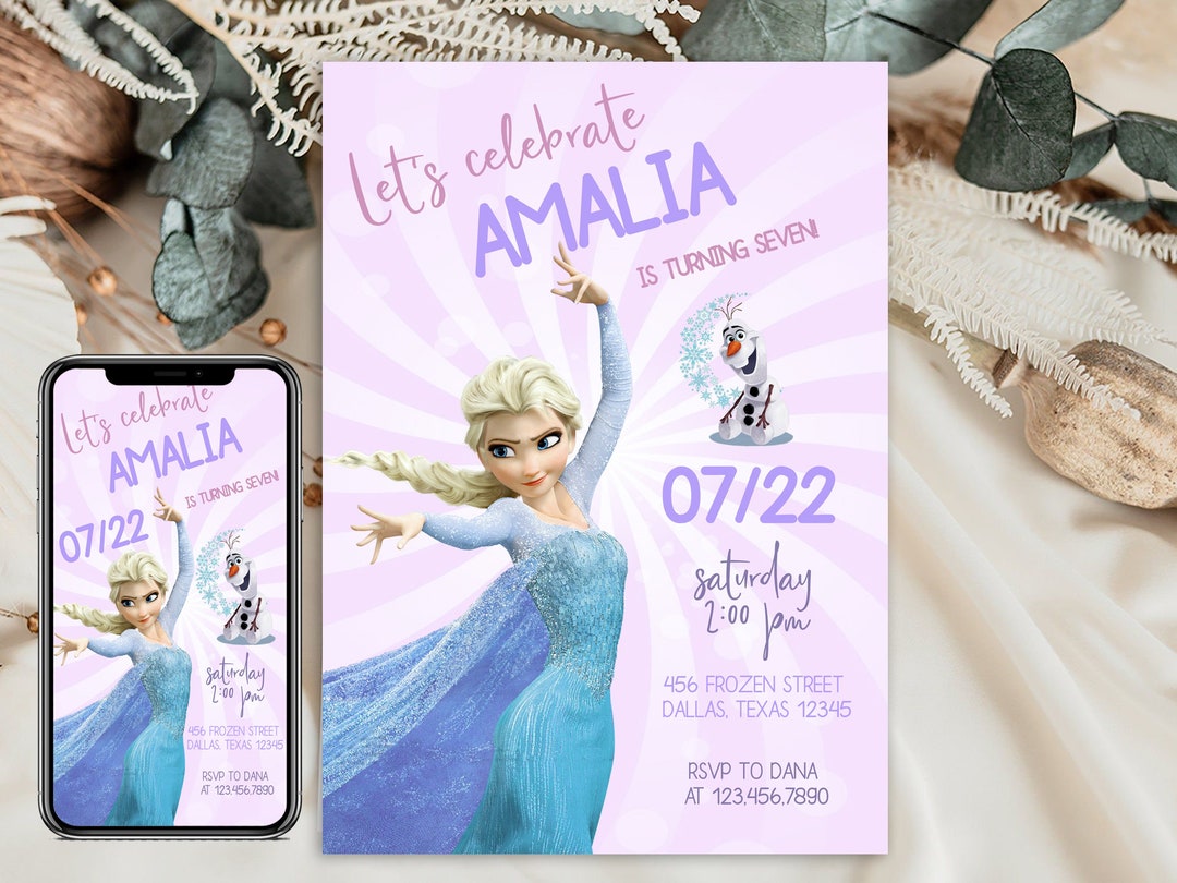 Frozen Invitation Elsa Birthday Invitation Digital Kids Printable