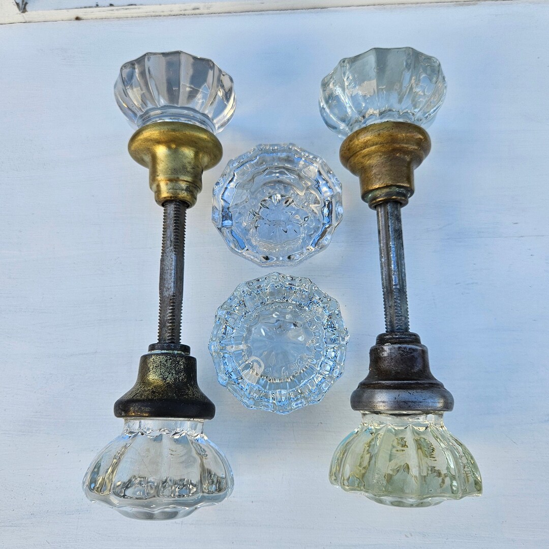 Lot of 6 Vintage Crystal Doorknobs Etsy