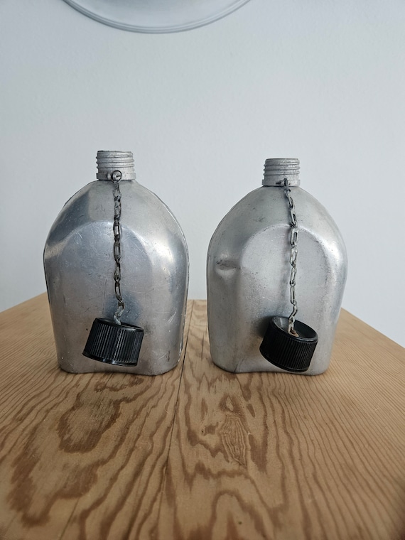 Antique Aluminum Military Canteen Japanese Made Water Bottle Gear