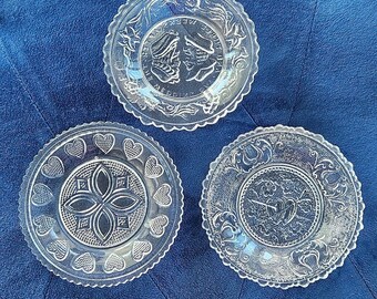 Lot of (3) Vintage Westmoreland Small Glass Cup Plates