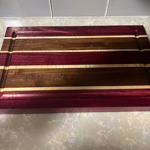 Hand Made Solid Wood Purple Heart Charcuterie Board