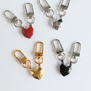 Couples Heart Keychains, Magnetic Keyring Set, Gift for Anniversary / Engagement / Bridal Shower / Valentines Day