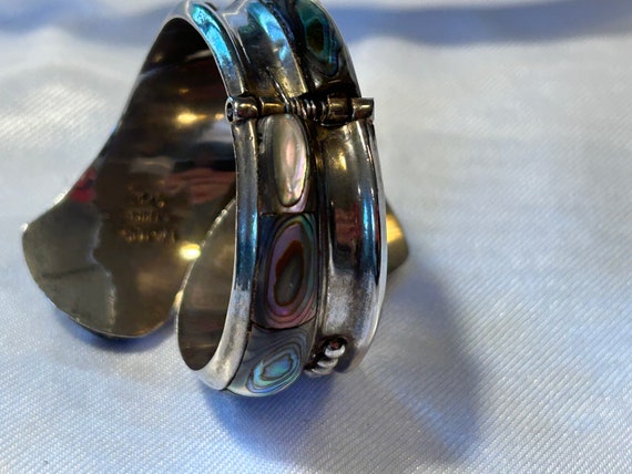 Stunning Vintage Mexican Sterling Silver Hinged C… - image 3