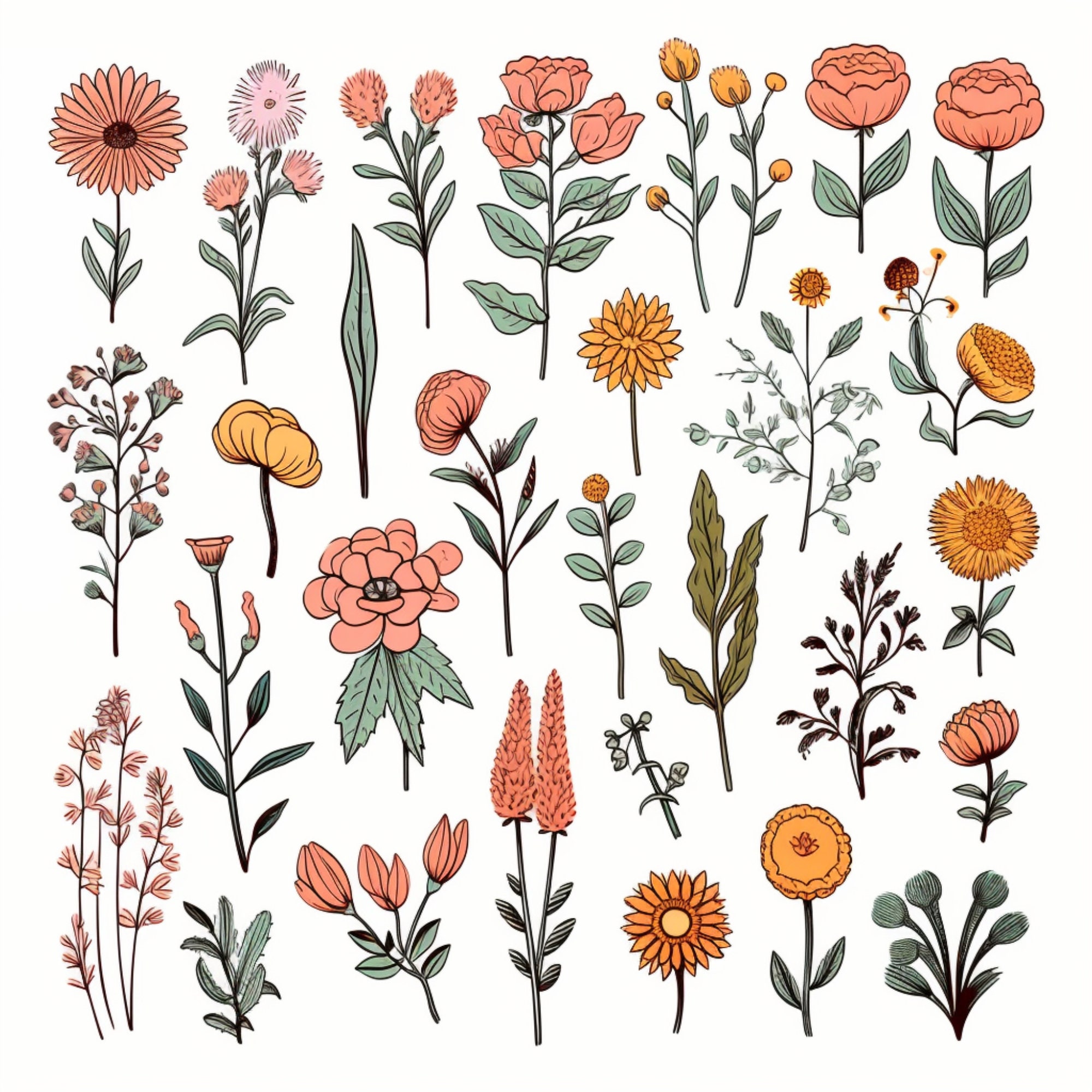 Midjourney Clipart Prompt, Hand Drawn Doodle Prompt for Any Cliparts ...