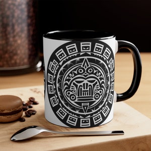 Aztec Art / Aztec Mug / Cultural Art / Gift For Him / Gift For Dad / Mayan Logo / 11oz Mug