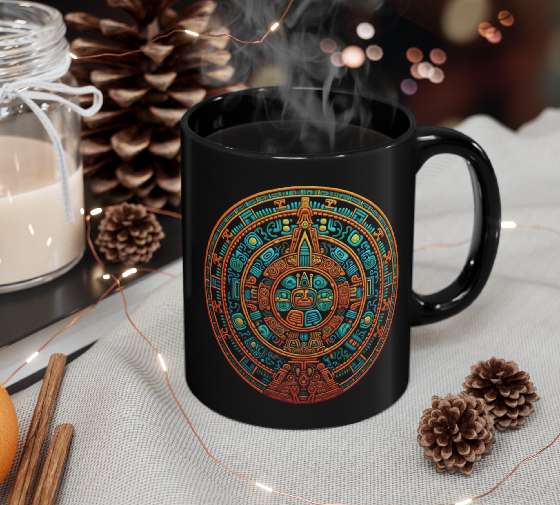 Aztec Art Mug / Mayan Mug / Mexican Art Mug / Aztec Warrior and Woman ...