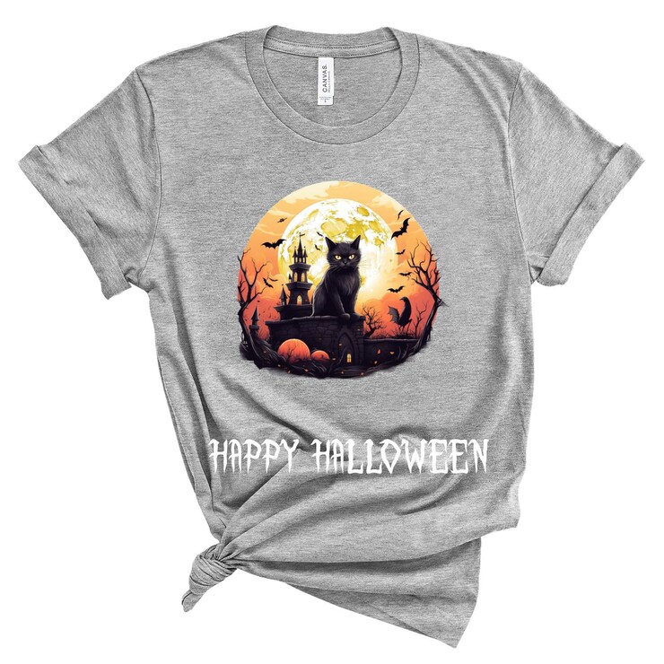 Black Cat Shirt, Halloween Shirt, Ghost Reading, Halloween Crewneck Shirt, Halloween Tshirt, Pumpkin, Halloween Shirt