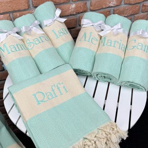 Personalized Towel, Wedding Gift, Bachelorette Party Favor, Turkish Beach Towel, Personalized Gift for Bridesmaid or Wedding, Back to School