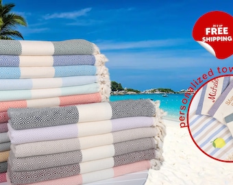 Personalized Gifts, Bachelorette Party Towel, Custom Turkish Beach Towel, Housewarming Gifts, Home Decor Towel, Personalized Wedding Favors