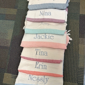 Personalized Gifts, Bachelorette Party Favors, Custom Wedding Gift, Turkish Beach Towel, Bridesmaid Gift Box, Gift for Her, Unique Gift Idea