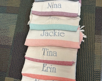Personalized Gifts, Bachelorette Party Favors, Custom Wedding Gift, Turkish Beach Towel, Bridesmaid Gift Box, Gift for Her, Unique Gift Idea