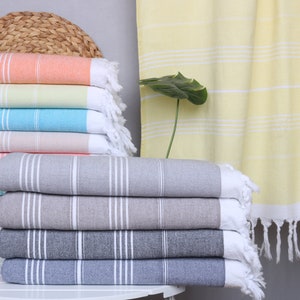 Personalized Beach Towel, Boyfriend Gift, 36&quot;x70&quot; Cotton Striped Terry Towel, Turkish Towel Beach, Bridal Shower Favor, Best Friend Gift,