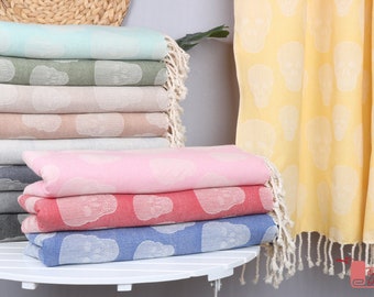36&quot;x67&quot; Cotton Skull Patterned Towel, Bachelor Gifts, Personalized Wedding Gift, Boyfriend Gift, Throw Blanket, Unique Gift, Custom Gifts,