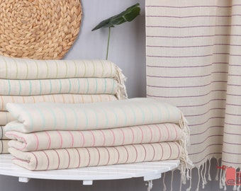 38"x70" Striped Cotton Towel, Custom Gift, Personalized Gifts, Bridal Shower Favors, Bachelorette Party Gifts Bridesmaids, Gift Towel,