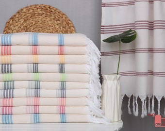 Housewarming Gift, Summer Gift, 40"x70" Cotton Striped Towel, Wedding Gifts Towel, Personalized Gift For Her, Home Decor Gifts,
