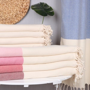 Toalha de praia turca, toalha de presente para madrinha de casamento, presente personalizado, presentes personalizados, toalha de algodão em zigue-zague de 36" x 70", presente de inauguração de casa, toalha de praia,