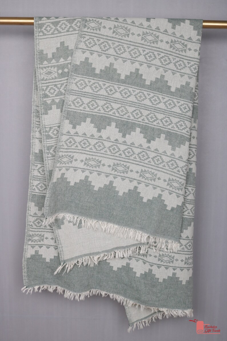 36"x70" Cotton Aztec Towel, Personalized Beach Towel, Monogram Beach Towel, Personalized Wedding Gift, Boyfriend Christmas Gift, image 8