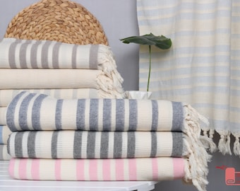 34"x70" Cotton Striped Towel, Summer Towel, Turkish Beach Towel, Xmas Gifts, Home Decor Gifts, Custom Towel Beach, Wedding Gifts Towel,