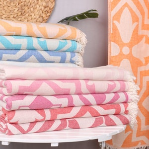 Toalha estampada TULIP, toalha de praia turca, toalha de presente para madrinhas, toalhas para ideias de presentes, lembrancinhas para chá de panela, toalha macia para presentear a mãe