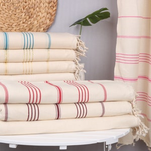 Bridal Shower Gift, Bridesmaid Gift, Gift for the Home, 40&quot;x70&quot; Linen Striped Towel, Gift for Mom, Bridesmaid Gifts Personalized,