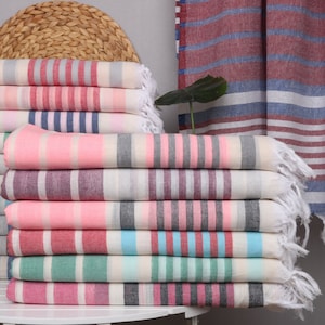 Decorações para despedida de solteira, lembrancinhas para despedida de solteira, toalha listrada de algodão de 40" x 67", toalha de praia turca, lembrancinhas para madrinhas,