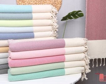 40"x70" Cotton Striped Towel, Best Friend Gift, Beach Towel, Custom Gift, Bachelorette Party Favors Beach, Personalized Gifts,