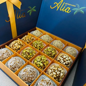 Date Nut Mix Bites – Assorted Flavors, Energy Food Gift Box (16 Pcs)