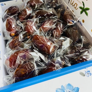 Fancy Medjool Dates, (5 lb), individually wrapped, Palestinian Medjool dates, fresh and sweet, perfect party favor, luxury gift box!!
