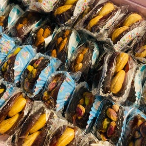 Palestinian Medjool Dates Stuffed with Nuts & Dried Fruits - Individually Wrapped, Luxury Gift Box, High in Fiber, Sweet Flavor, Vegan,24Pcs