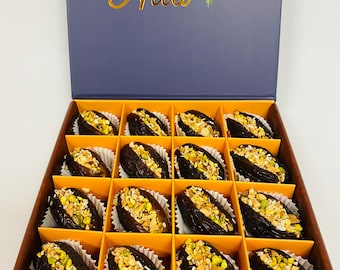 Hand-Stuffed Dates with Assorted Nuts: Vegan Healthy Snack (16 Pieces)